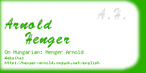 arnold henger business card